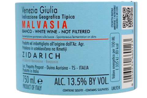 VENEZIA GIULIA MALVASIA NON FILTRATA IGT "COLLEZIONE LEHTE" 2021 - ZIDARICH