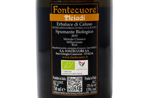 ERBALUCE DI CALUSO METODO CLASSICO MILLESIMATO BRUT BIOLOGICO "PLEIADI" 2019 - FONTECUORE