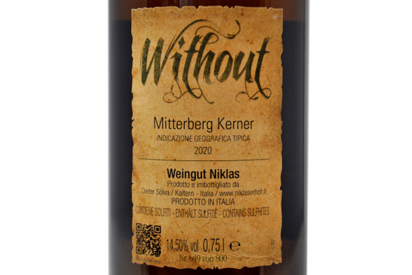MITTERBERG KERNER IGT "WITHOUT" 2020 - WEINGUT NIKLAS