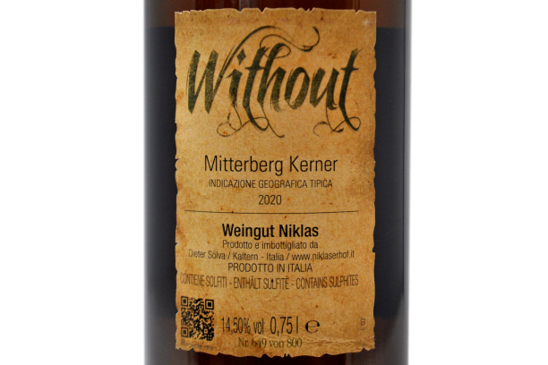 MITTERBERG KERNER IGT "WITHOUT" 2020 - WEINGUT NIKLAS