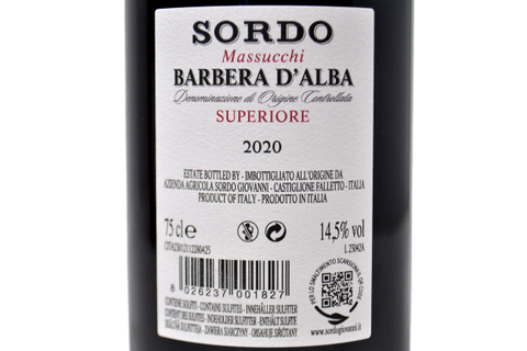 BARBERA D'ALBA SUPERIORE DOC "MASSUCCHI" 2020 - SORDO