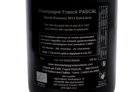 CHAMPAGNE BIODINAMICO EXTRA BRUT "QUINTE-ESSENCE" 2013 - FRANK PASCAL
