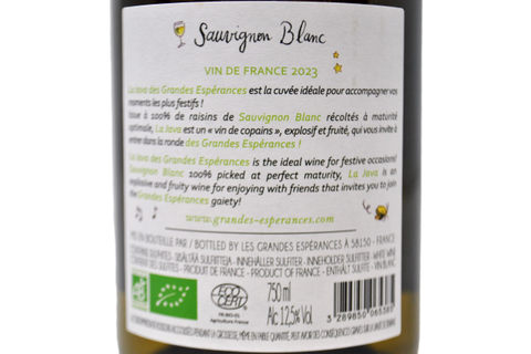 SAUVIGNON BLANC BIO "LA JAVA" 2023 - DOMAINE DES GRANDES ESPERANCES