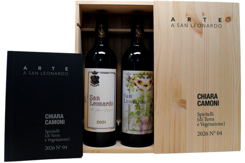 CASSETTA DA 2 BOTTIGLIE EDIZIONE LIMITATA "ARTE A SAN LEONARDO DI CHIARA CAMONI" 2021 - TENUTA SAN LEONARDO