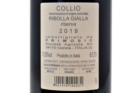 COLLIO RIBOLLA GIALLA DOC RISERVA 2019 - PRIMOSIC