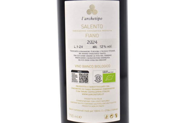 SALENTO IGP FIANO BIO 2024 - L'ARCHETIPO