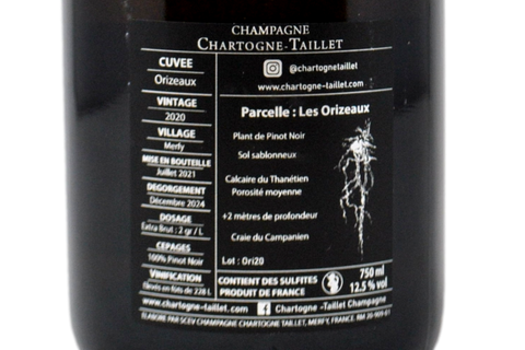 CHAMPAGNE EXTRA BRUT BLANC DE NOIRS "ORIZEAUX" VIEILLES VIGNES 2020 - CHARTOGNE TAILLET