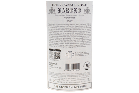 BAROLO DOCG "ESTER CANALE ROSSO" VIGNARIONDA 2022 - GIOVANNI ROSSO