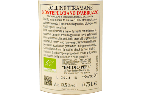 MONTEPULCIANO D'ABRUZZO COLLINE TERAMANE DOCG 2023 - EMIDIO PEPE