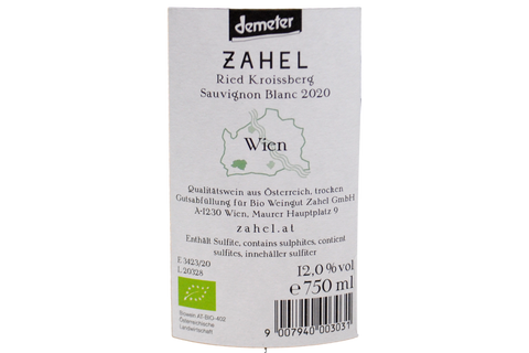 RIED KROISSBERG SAUVIGNON BLANC 2020 DEMETER - ZAHEL