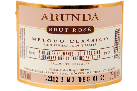 METODO CLASSICO ALTO ADIGE DOP BRUT ROSE - ARUNDA