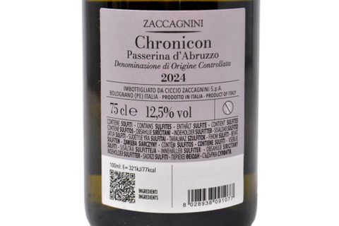 PASSERINA D'ABRUZZO DOC "CHRONICON" 2024 - CANTINA ZACCAGNINI