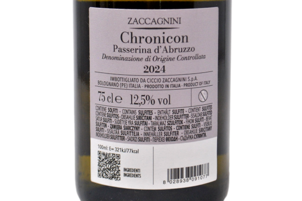 PASSERINA D'ABRUZZO DOC "CHRONICON" 2024 - CANTINA ZACCAGNINI