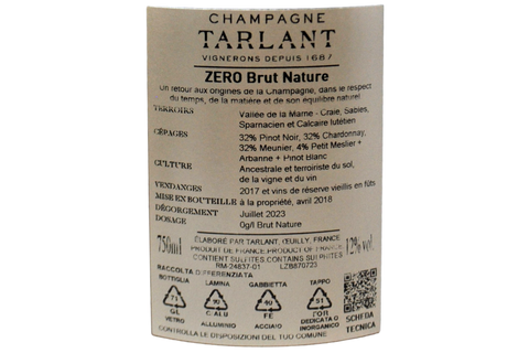 CHAMPAGNE À OEUILLY BRUT NATURE "ZERO" - TARLANT