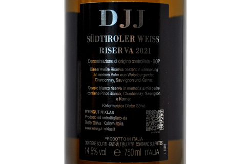 SUDTIROL DOP BIANCO RISERVA "DJJ" 2021 - WEINGUT NIKLAS