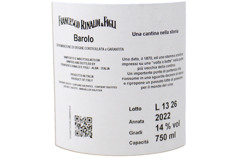 BAROLO DOCG 2022 - FRANCESCO RINALDI & FIGLI