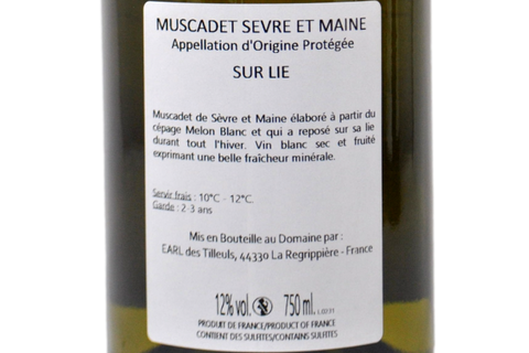 MUSCADET SÈVRE ET MAINE SUR LIE "FIEF DES TILLEULS" 2023 - DOMAINE DES TILLEULS