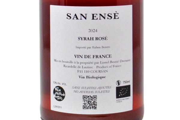 METODO ANCESTRALE BIO SYRAH ROSE "SAN ENSÈ" 2024 - LIONEL BOUTIÉ DOMAINE RICARDELLE DE LAUTREC