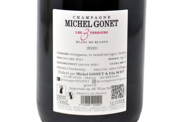 CHAMPAGNE EXTRA BRUT BLANC DE BLANCS "LES 3 TERROIRS" 2020 - MICHEL GONET