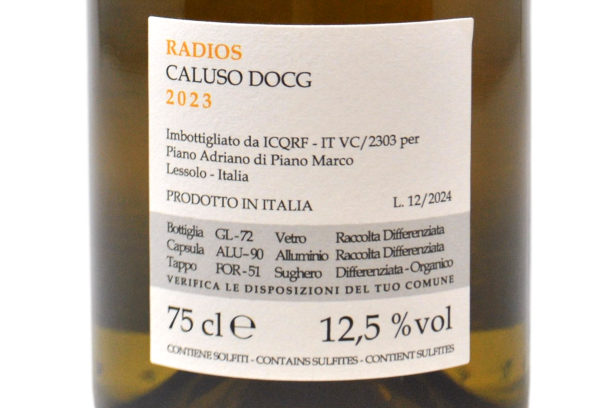 CALUSO DOCG "RADIOS" 2023 - DECIMO FILARE