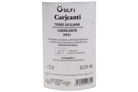 TERRE SICILIANE CARRICANTE BIO IGT “CARJCANTI” 2021 - GULFI
