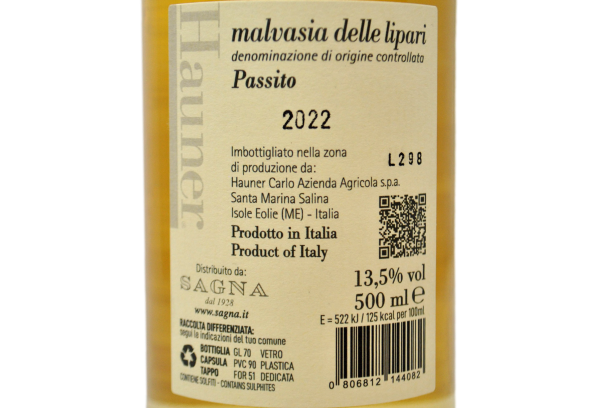 MALVASIA DELLE LIPARI DOC PASSITO 2022 0,50 L - HAUNER