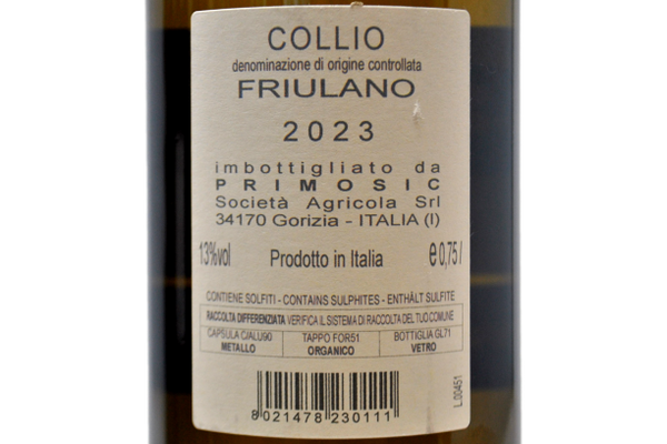 COLLIO FRIULIANO DOC 2023 - PRIMOSIC