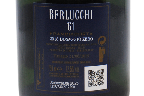 FRANCIACORTA DOCG DOSAGGIO ZERO BLANC DE BLANCS "NATURE '61" 2018 - BERLUCCHI