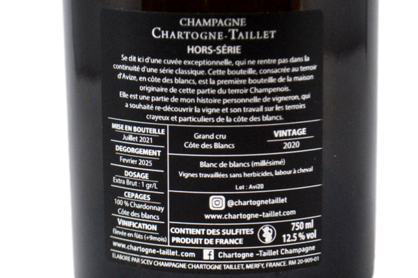 CHAMPAGNE BLANC DE BLANCS GRAND CRU EXTRA BRUT "HORS SERIE" 2020 - CHARTOGNE TAILLET