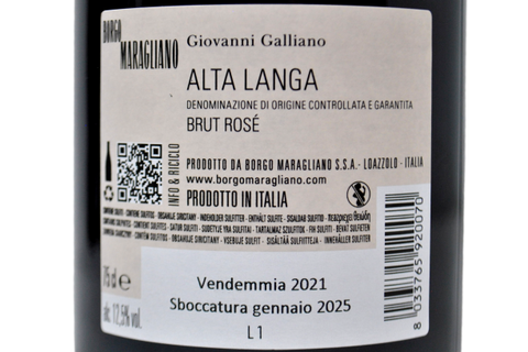 ALTA LANGA DOCG BRUT ROSE' "GIOVANNI GALLIANO" 2021 - BORGO MARAGLIANO
