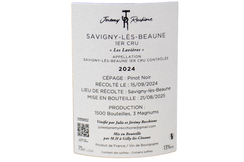 SAVIGNY-LÈS-BEAUNE ROUGE PREMIER CRU "LES LAVIÈRES" 2024 -  JÉRÉMY RECCHIONE