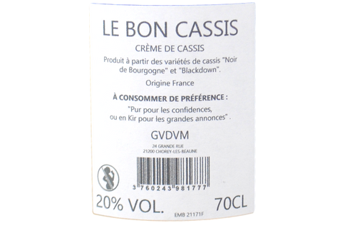 CRÈME DE CASSIS "UN SACRÉE BAIE" - DOMAINE MALDANT PAUVELOT