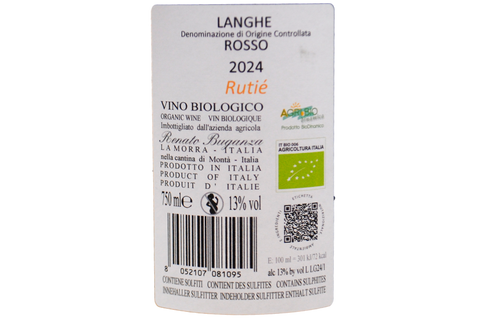 LANGHE ROSSO DOC BIO "RUTIÉ" 2024 - RADICI E FILARI
