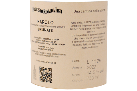 BAROLO DOCG "BRUNATE" 2017 - FRANCESCO RINALDI &amp; SONS