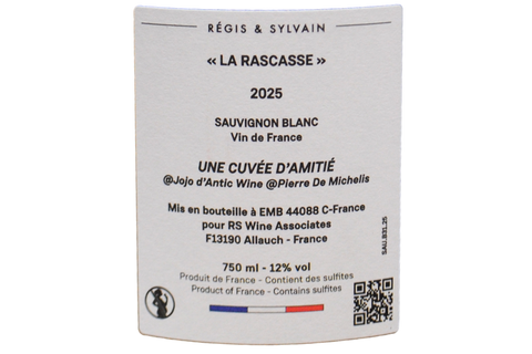 VAL DE LOIRE SAUVIGNON BLANC IGP "LA RASCASSE" 2025 - REGIS & SYLVAIN