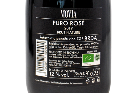 VINO SPUMANTE BRUT NATURE "PURO ROSÉ" 2019 - MOVIA