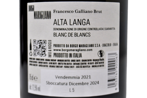 ALTA LANGA DOCG BLANC DE BLANCS "FRANCESCO GALLIANO" 2021 - BORGO MARAGLIANO