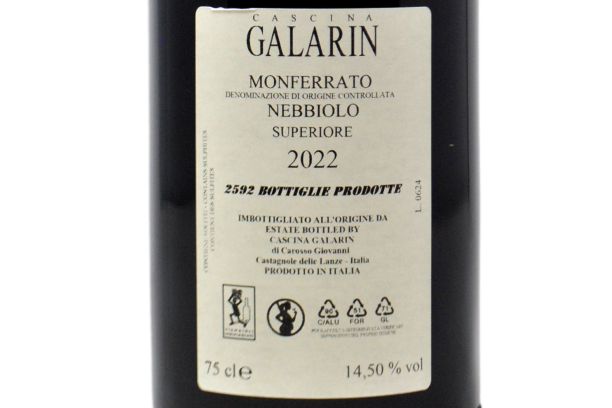MONFERRATO NEBBIOLO SUPERIORE DOC "CROCEVIA" 2022 - CASCINA GALARIN