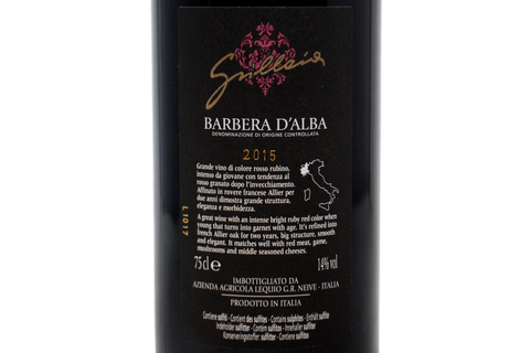 BARBERA D'ALBA DOC "GRILLAIA" 2015 - COLLINA SERRAGRILLI