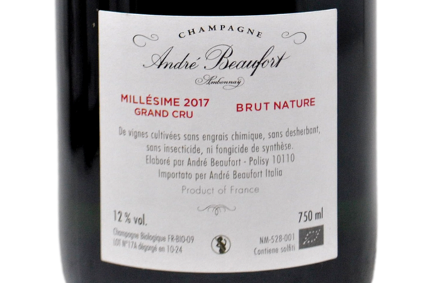 CHAMPAGNE BRUT NATURE GRAND CRU "AMBONNAY" MILLESIME 2017 - ANDRE BEAUFORT