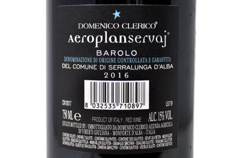 BAROLO DEL COMUNE DI SERRALUNGA D'ALBA DOCG "AEROPLANSERVAJ" 2016 ETICHETTA "BAMBINO AQUILONE" - DOMENICO CLERICO