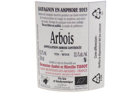 ARBOIS SAVAGNIN "AMPHORE" 2023 - DOMAINE TISSOT