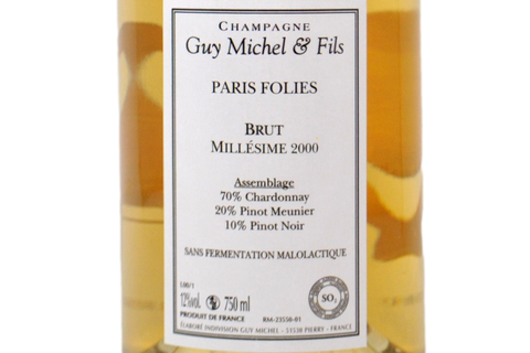 CHAMPAGNE BRUT MILLÉSIME 2000 VINOTHEQUE "PARIS FOLIES" - GUY MICHEL ET FILS