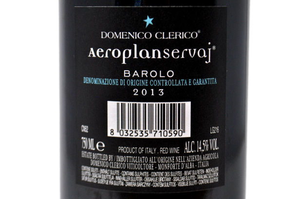 BAROLO DEL COMUNE DI SERRALUNGA D'ALBA DOCG "AEROPLANSERVAJ" 2013 ETICHETTA "AQUILONI" - DOMENICO CLERICO