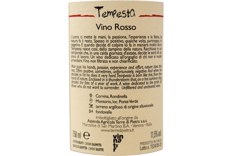 VINO ROSSO "TEMPESTA" - AZENDA AGRICOLA TERRE DI PIETRA