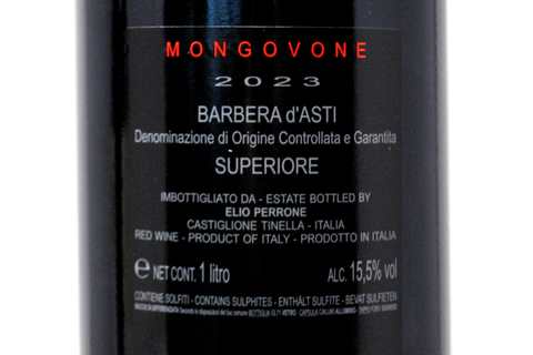 BARBERA D'ASTI SUPERIORE DOCG "MONGOVONE" 2023 (1 LITRO) - ELIO PERRONE