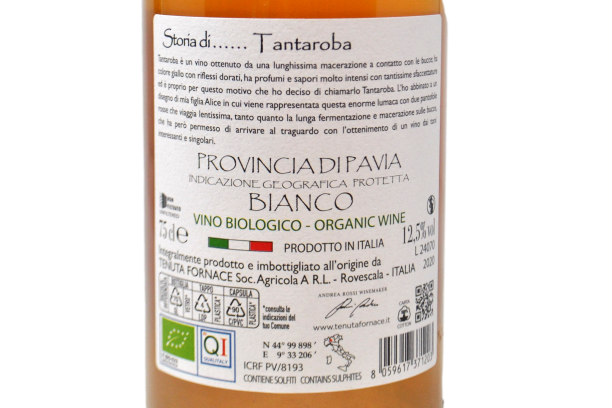 PROVINCIA DI PAVIA IGP BIANCO "TANTAROBA" 2020 - TENUTA FORNACE