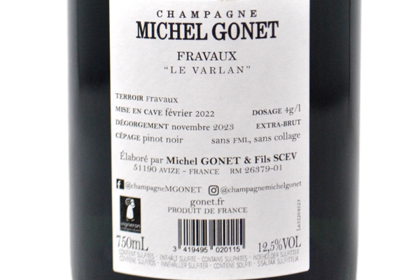 CHAMPAGNE EXTRA BRUT FRAVAUX "LE VARLAN" BLANC DE NOIRS - MICHEL GONET