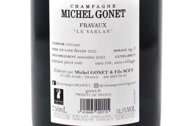 CHAMPAGNE EXTRA BRUT FRAVAUX "LE VARLAN" BLANC DE NOIRS - MICHEL GONET