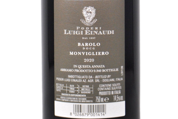 BAROLO DOCG "MONVIGLIERO" 2020 - PODERI LUIGI EINAUDI